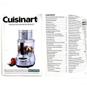 5 for $25! Cuisinart Recipe Book - Instruction Manual